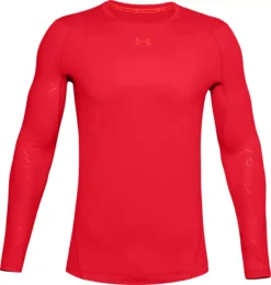 Under Armour Men's Baseball ColdGear® Long Sleeve Shirt -DUCK Sporting Goods 1356872 Red FRT