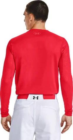 Under Armour Men's Baseball ColdGear® Long Sleeve Shirt -DUCK Sporting Goods 1356872 Red MODBCK