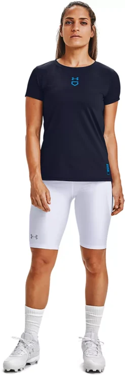 Under Armour Women's Softball Slider Shorts -DUCK Sporting Goods 1356906 White MODBI
