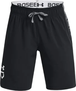 Under Armour Boys' Yard Baseball Shorts 12 Under Armour Boys' Yard Baseball Shorts -DUCK Sporting Goods 1367918 001 BlackPitchGrayWhite FRT