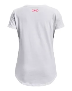 Under Armour Girls' Softball Galaxy Fill Short Sleeve T-Shirt -DUCK Sporting Goods 1370714 100 White BCK