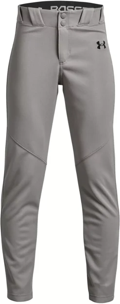 Under Armour Boy's Utility Open Bottom Baseball Pants -DUCK Sporting Goods 1374381 BaseballGreyBlack FRT