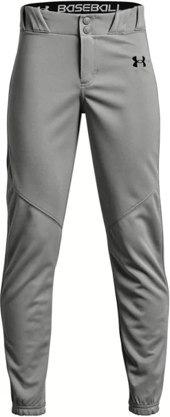 Under Armour Boy's Utility Traditional Baseball Pants -DUCK Sporting Goods 1374382 BaseballGreyBlack FRT