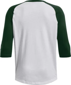 Under Armour Youth Classic 3/4 Sleeve Baseball Shirt -DUCK Sporting Goods 1375661 301 WhiteForestGreen BCK