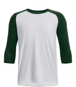 Under Armour Youth Classic 3/4 Sleeve Baseball Shirt -DUCK Sporting Goods 1375661 301 WhiteForestGreen FRT