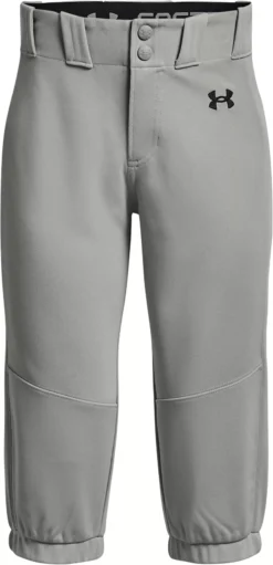 Under Armour Girls' Utility Softball Pants -DUCK Sporting Goods 1375667 075 BaseballGrey FRT