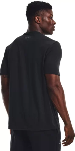 Under Armour Men's Baseball Script Short Sleeve T-Shirt -DUCK Sporting Goods 1377613 001 BlackPitchGray MODBCK