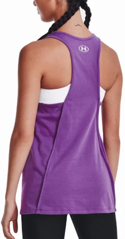 Under Armour Women's Softball Wordmark Bar Tank -DUCK Sporting Goods 1377685 Purple MODBCK