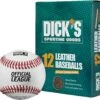 DICK'S Sporting Goods Leather Baseballs - 12 Pack -DUCK Sporting Goods 16DSGU12PRMMLTHRBBSBA