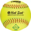Worth 12" ASA Hot Dot Slowpitch Softball 2 Worth 12" ASA Hot Dot Slowpitch Softball -DUCK Sporting Goods 16WORUSHTDT52CR12SPS