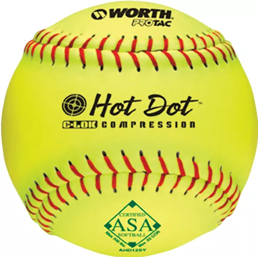 Worth 12" ASA Hot Dot Slowpitch Softball 3 Worth 12" ASA Hot Dot Slowpitch Softball