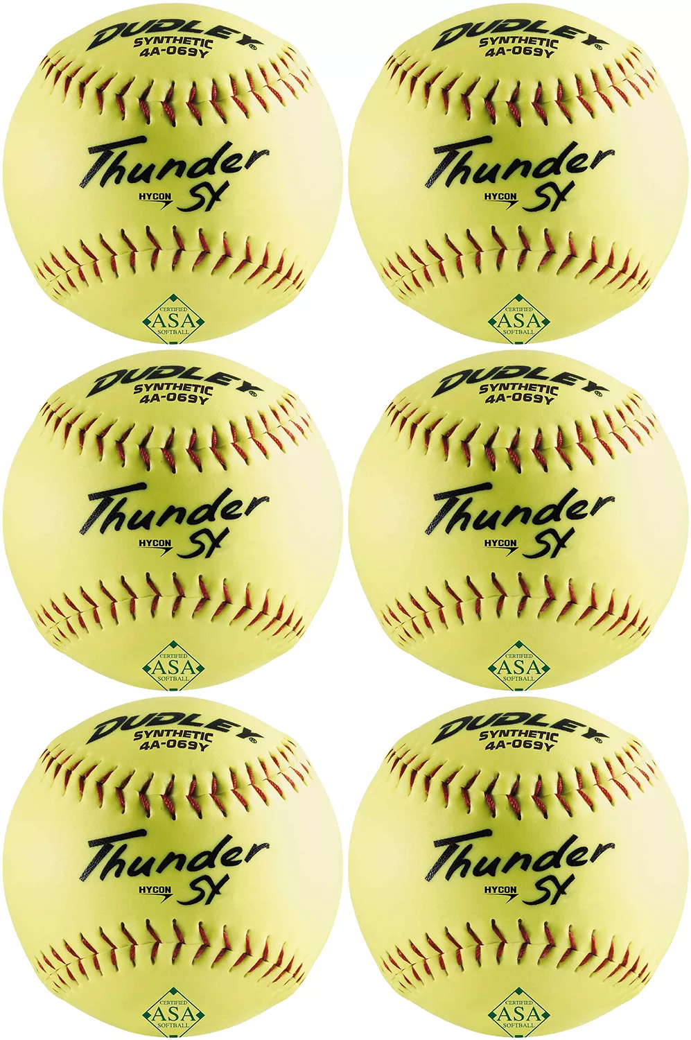 Dudley 12” ASA Thunder SY Slowpitch Softballs - 6 Pack 3 Dudley 12” ASA Thunder SY Slowpitch Softballs - 6 Pack