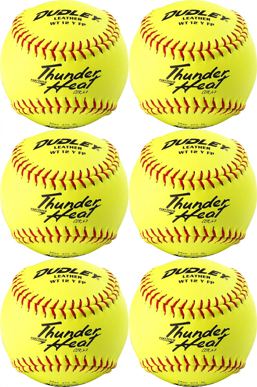 Dudley 12” NFHS/ASA Thunder Heat Fastpitch Softballs - 6 Pack 3 Dudley 12” NFHS/ASA Thunder Heat Fastpitch Softballs - 6 Pack