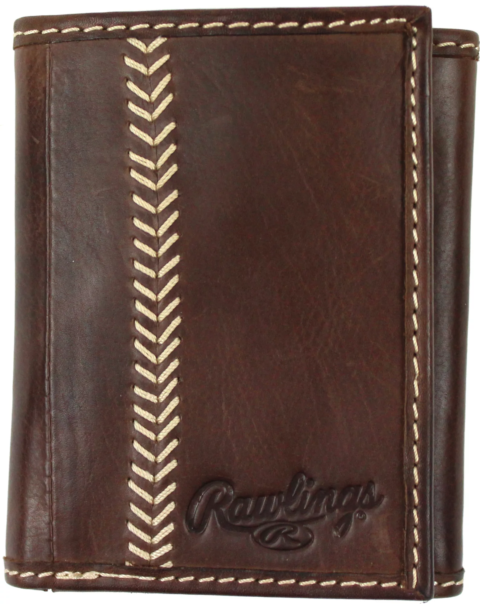 Rawlings Baseball Stitch Leather Trifold Wallet 3 Rawlings Baseball Stitch Leather Trifold Wallet