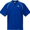 Adidas Men's Triple Stripe Short Sleeve Batting Jacket -DUCK Sporting Goods 21ADIMMTRPLSTRPSSBBA Blue Surf