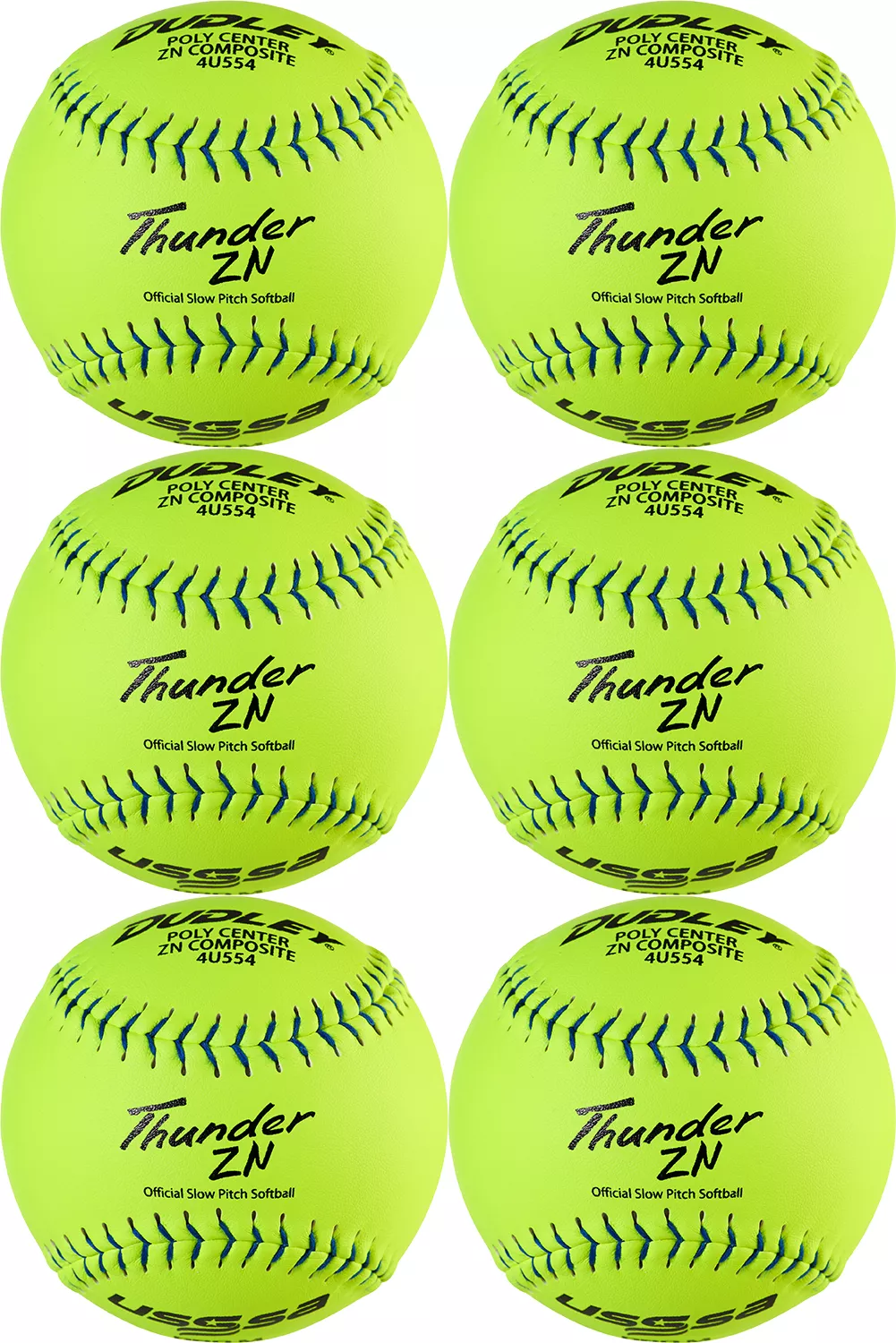 Dudley 12'' USSSA Thunder ZN Pro-M Stamp Slow Pitch Softballs - 6 Pack 3 Dudley 12'' USSSA Thunder ZN Pro-M Stamp Slow Pitch Softballs - 6 Pack