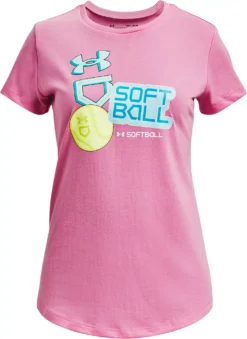 Under Armour Girls' Softball Sticker Short Sleeve Shirt