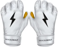Bruce Bolt Youth Short Cuff Gold Palm Batting Gloves