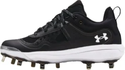 Under Armour Women's Glyde Metal Fastpitch Softball Cleats 8 Under Armour Women's Glyde Metal Fastpitch Softball Cleats -DUCK Sporting Goods 3024328 001 BlackWhite INS