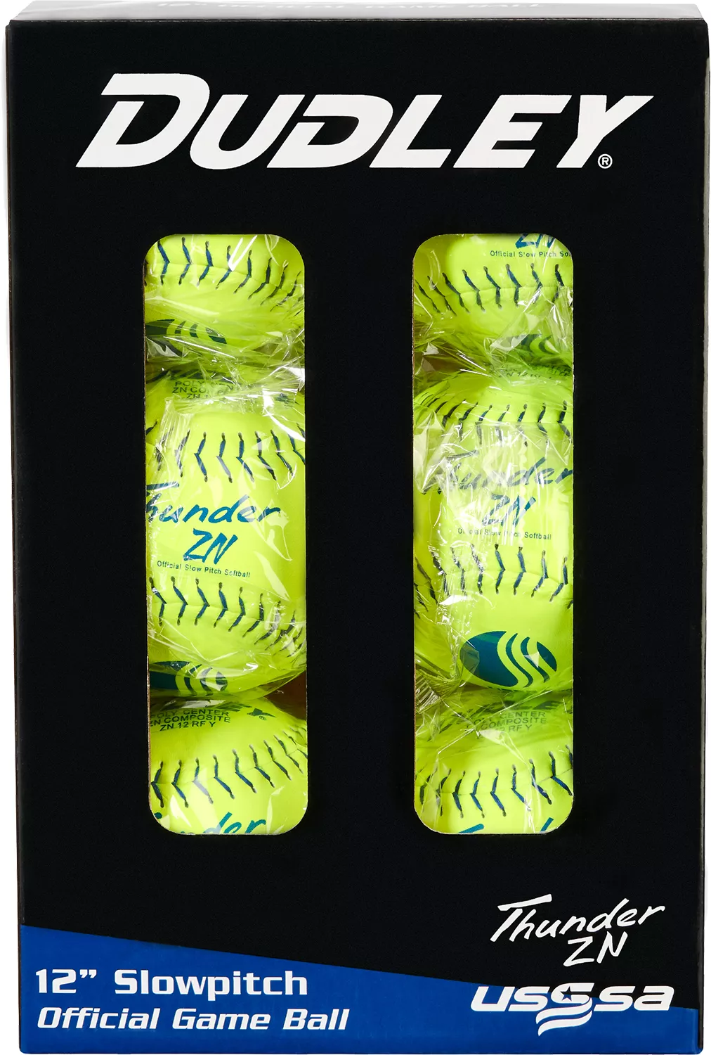 Dudley 12'' USSSA Thunder ZN Pro-M Stamp Slow Pitch Softballs - 6 Pack 4 Dudley 12'' USSSA Thunder ZN Pro-M Stamp Slow Pitch Softballs - 6 Pack - Image 2