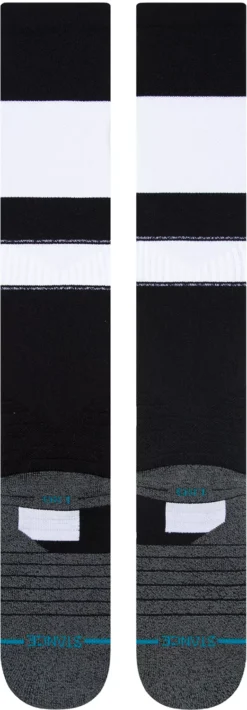 Stance Adult Stripe On-Field Baseball Socks -DUCK Sporting Goods A759A23STRBLW BlackWhite BCK