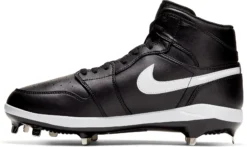 Nike Men's Jordan 1 Retro Metal High Baseball Cleats -DUCK Sporting Goods AV5355 001Z BlackWhite INS