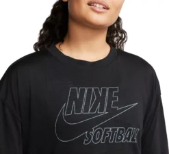 Nike Women's Breathe Long-Sleeve Softball Top -DUCK Sporting Goods AV6639 010 TmBlackWhite MODDET