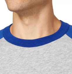 Adidas Men's Triple Stripe ¾ Sleeve Heather Baseball Shirt 11 Adidas Men's Triple Stripe ¾ Sleeve Heather Baseball Shirt -DUCK Sporting Goods BBA00104H BlueSurf DET alt1