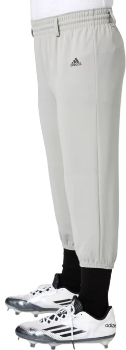 Adidas Youth Triple Stripe Pull Up Pants -DUCK Sporting Goods BBA12066 GreyBaseball MODFRT alt2