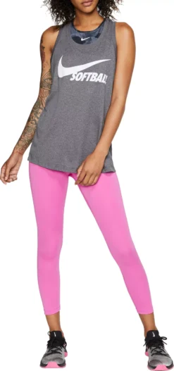 Nike Women's Legend Softball Tank Top -DUCK Sporting Goods BQ9775 071 CharcoalHeather MODFRT alt1