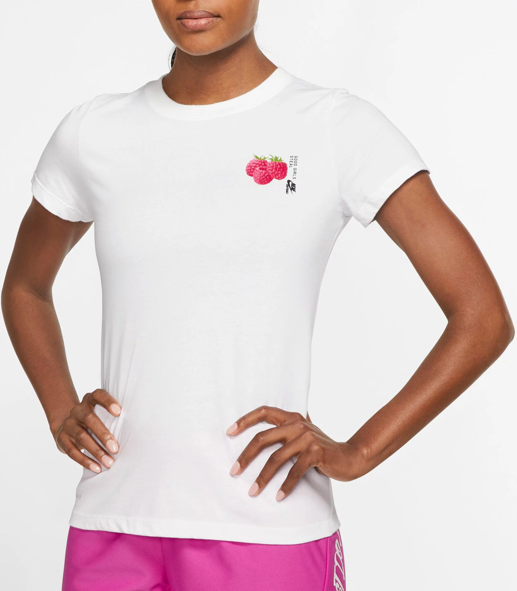Nike Women's "RASPBERRY CLUB" Dri-FIT Cotton Softball T-Shirt 4 Nike Women's "RASPBERRY CLUB" Dri-FIT Cotton Softball T-Shirt - Image 2