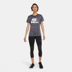 Nike Women's Velocity Softball T-Shirt -DUCK Sporting Goods CZ8441 010 Black MODFRT alt1