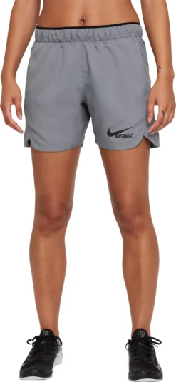 Nike Women's Dri-FIT Softball Shorts -DUCK Sporting Goods CZ9738G CZ9738065 GreyBlackBlack MODSTLAD