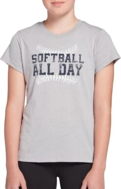 DSG Girls' Lifestyle Graphic Short Sleeve T-Shirt -DUCK Sporting Goods DBG11018Z MhgSoftballAllDay MODFRT alt1