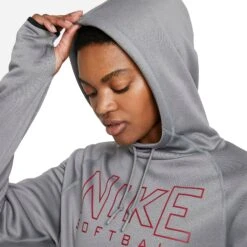 Nike Women's Therma-FIT Softball Hoodie 11 Nike Women's Therma-FIT Softball Hoodie -DUCK Sporting Goods DC7225 002 DarkSteelGrey AL