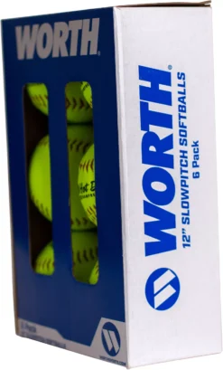 Worth 12" USA Hot Dot Slowpitch Softballs - 6 Pack 10 Worth 12" USA Hot Dot Slowpitch Softballs - 6 Pack -DUCK Sporting Goods DICWAHD12SY 6P NOCOLOR AL