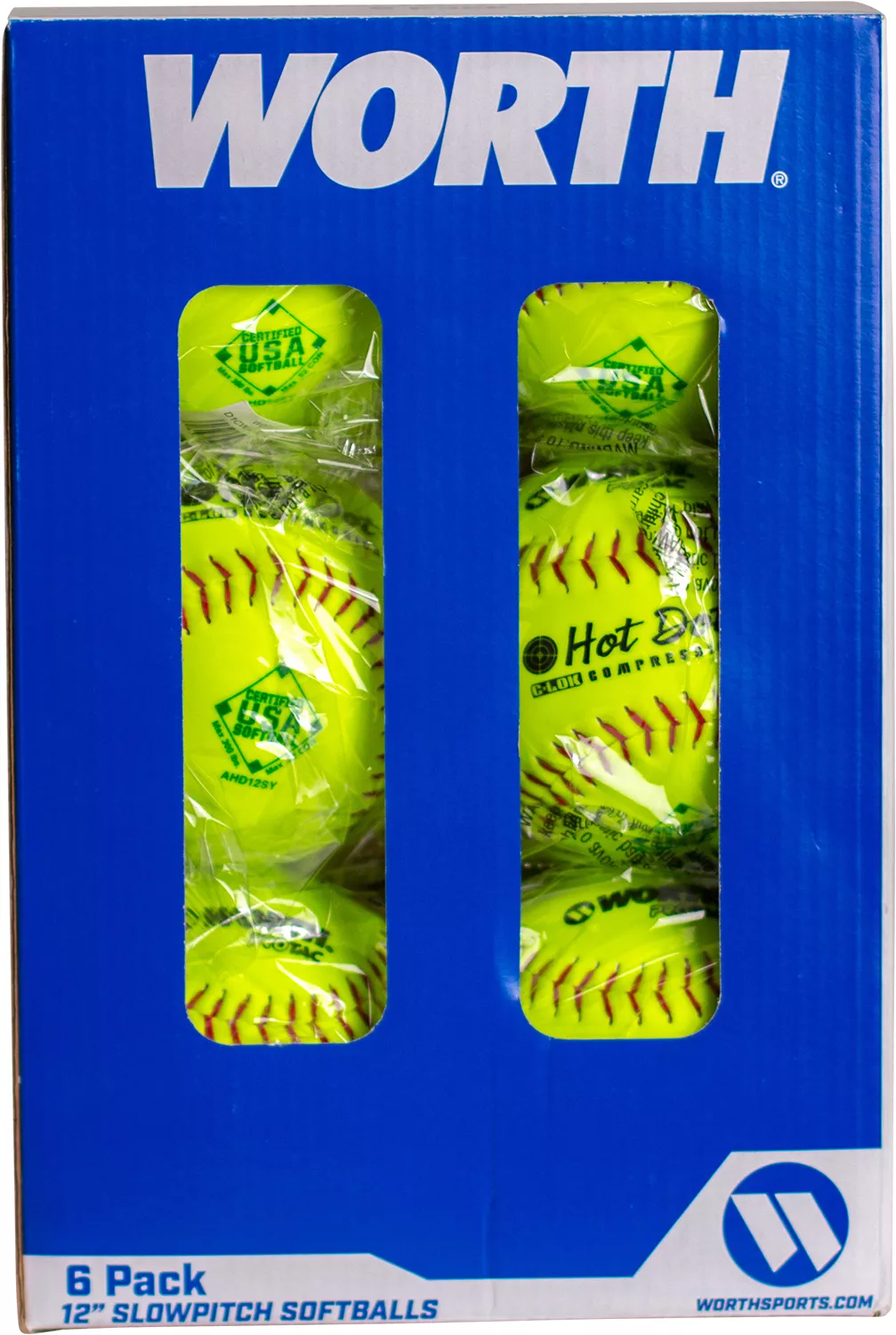 Worth 12" USA Hot Dot Slowpitch Softballs - 6 Pack 5 Worth 12" USA Hot Dot Slowpitch Softballs - 6 Pack - Image 3