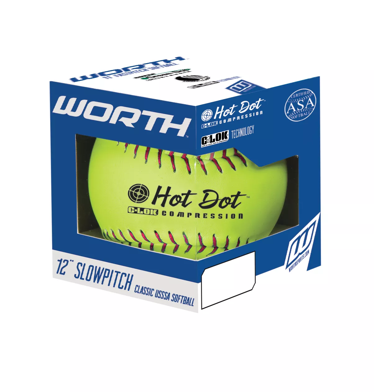 Worth 12" ASA Hot Dot Slowpitch Softball 4 Worth 12" ASA Hot Dot Slowpitch Softball - Image 2
