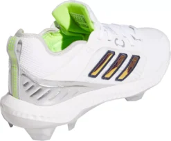 Adidas Women's PureHustle TPU Softball Cleats -DUCK Sporting Goods FW3080 WhiteSilver BCKR