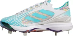 Adidas Women's Purehustle 2 Elite Dripped-Out Metal Fastpitch Softball Cleats -DUCK Sporting Goods FZ0321 WhiteBlue INS
