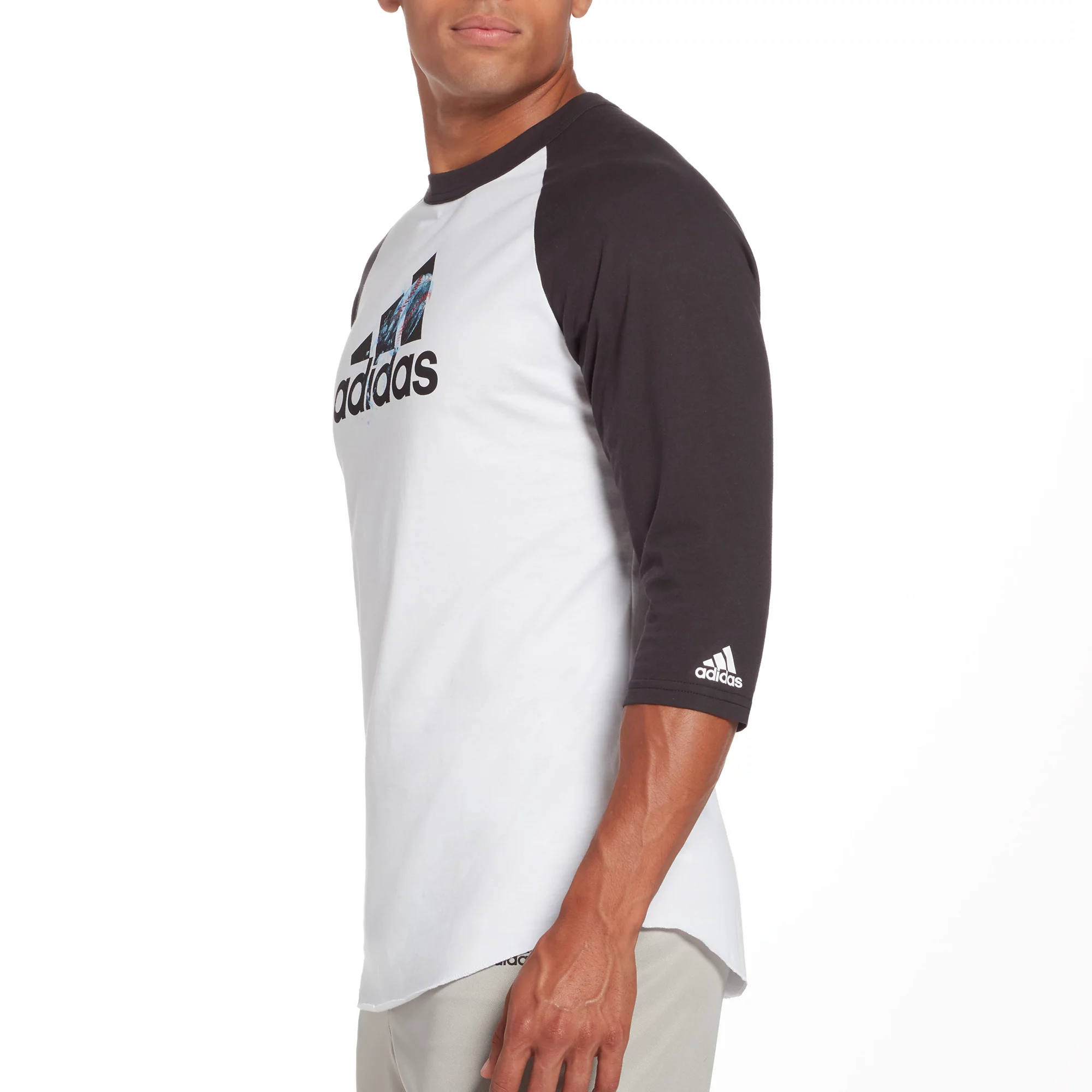 Adidas Men's Triple Stripe Graphic ¾ Sleeve Baseball Shirt 5 Adidas Men's Triple Stripe Graphic ¾ Sleeve Baseball Shirt - Image 3
