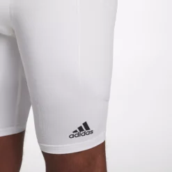 Adidas Men's Triple Stripe Sliding Shorts W/ Cup -DUCK Sporting Goods MBA12024 White DET