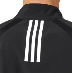 Adidas Men's Triple Stripe Long Sleeve Baseball Jacket -DUCK Sporting Goods MBA13006Z Black DET alt3