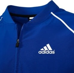 Adidas Men's Triple Stripe Short Sleeve Batting Jacket -DUCK Sporting Goods MBA13011 BlueSurf DET
