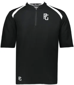 Perfect Game Men's Clubhouse Short Sleeve Pullover -DUCK Sporting Goods PGW581 B422XL BlackWhite FRT