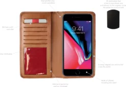 Rawlings Leather Magnetic Wallet & Phone Case 7 Rawlings Leather Magnetic Wallet & Phone Case -DUCK Sporting Goods RS10056 Tan TEC