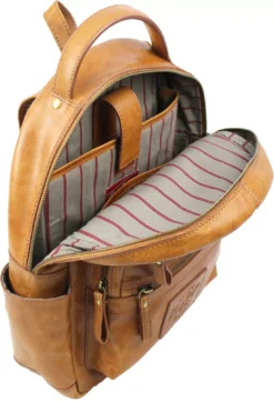 Rawlings Medium Leather Backpack -DUCK Sporting Goods RS10057 Tan OPN