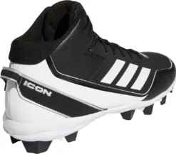 Adidas Men's Icon 7 Mid MD Baseball Cleats -DUCK Sporting Goods S23922 BlackWhite BCK