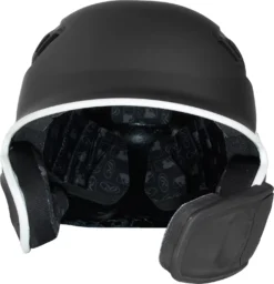 Rawlings Junior VELO Baseball Batting Helmet W/ Reversible Jaw Guard -DUCK Sporting Goods VELOREV JR RVELREVMGBK BlackWhite FRT