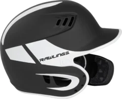 Rawlings Junior VELO Baseball Batting Helmet W/ Reversible Jaw Guard -DUCK Sporting Goods VELOREV JR RVELREVMGBK BlackWhite SDEL